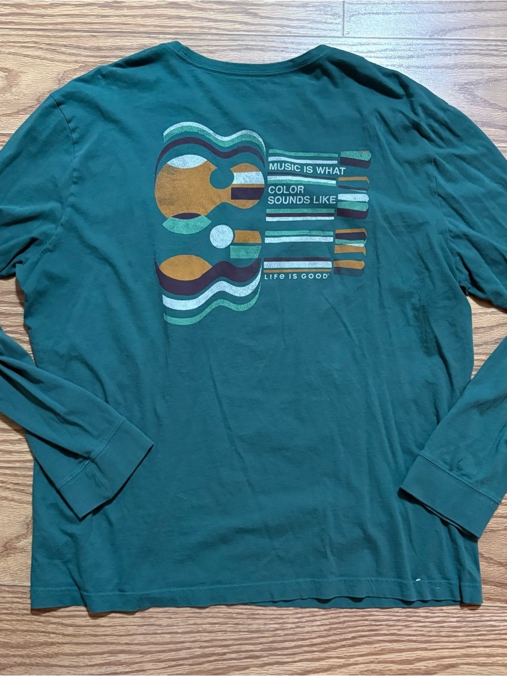 Life is Good Music Guitar Color Long Sleeved Shirt Men’s XL